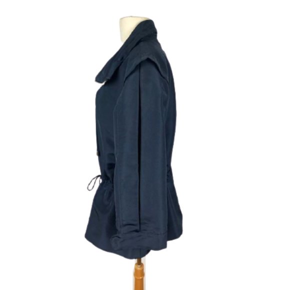 New Oscar de la Renta Runway Navy Silk Faille Jacket 10 - Picture 12 of 14